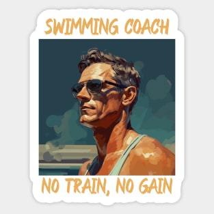 swim instructor, swim coach, swimming trainning, fun designs v4 Sticker